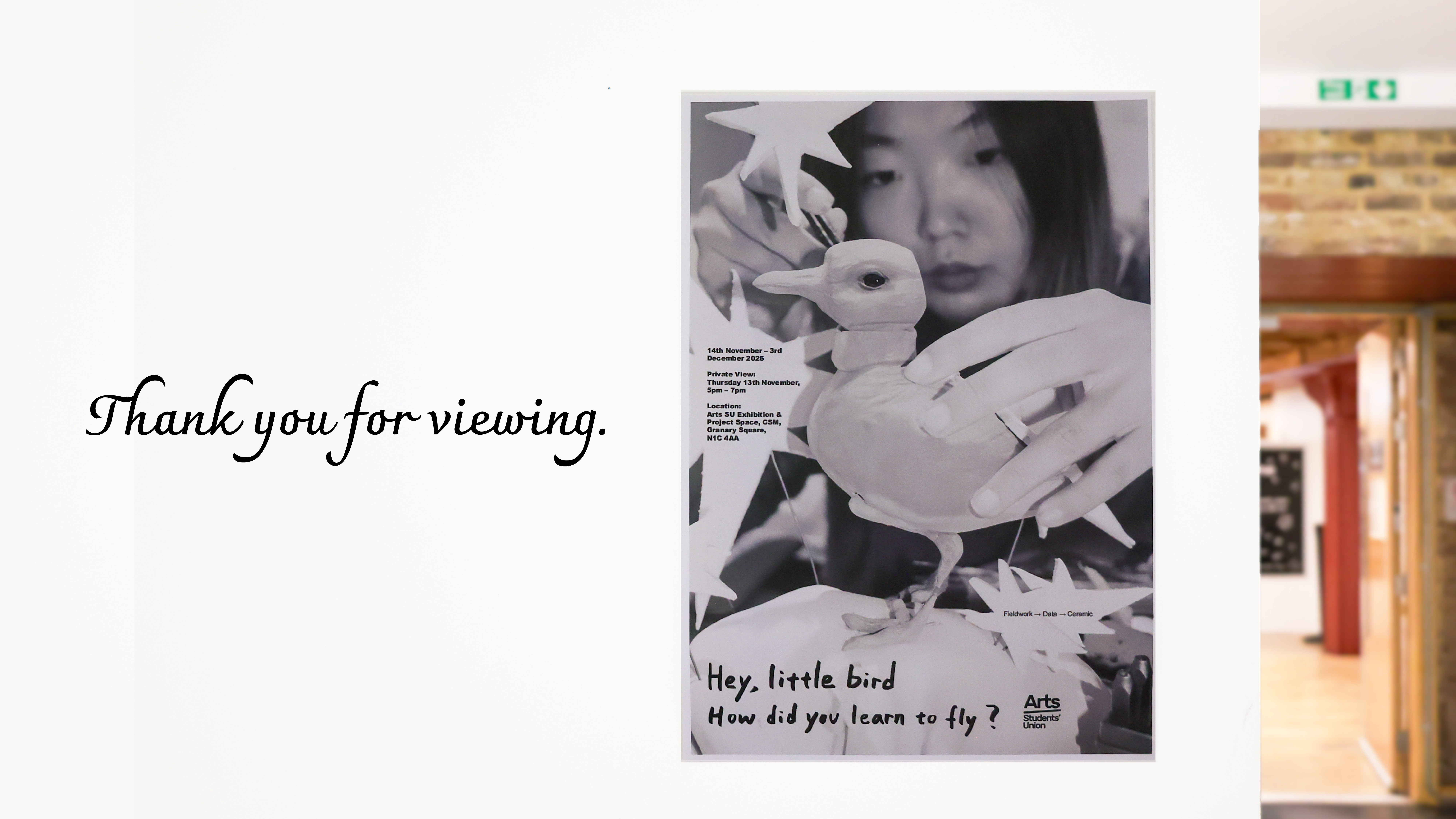 Exhibition poster — Hey Little Bird